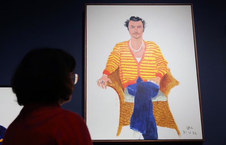 David Hockney's portrait of Harry Styles on display in 2023