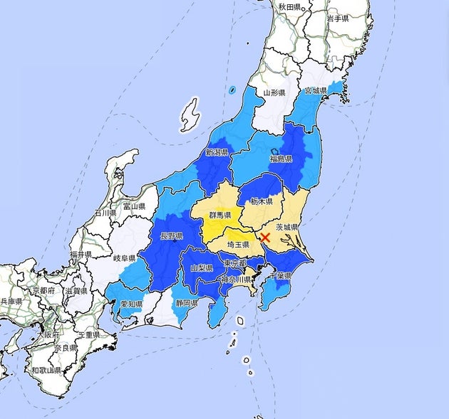 関東で地震が発生した