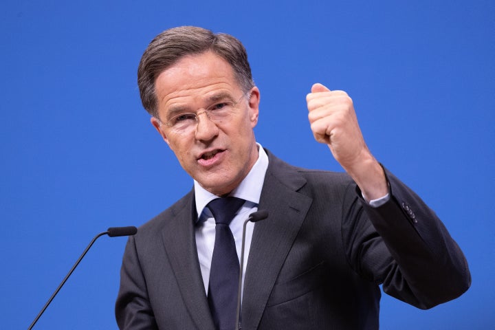 NATO Secretary General Mark Rutte speaks during a pre-ministerial media conference at NATO headquarters in Brussels, on June 17, 2026. Other NATO members have increased their contributions to the alliance's crisis forces to fill many of the gaps left by U.S. cuts to its commitments, Rutte said. (AP Photo/Omar Havana)