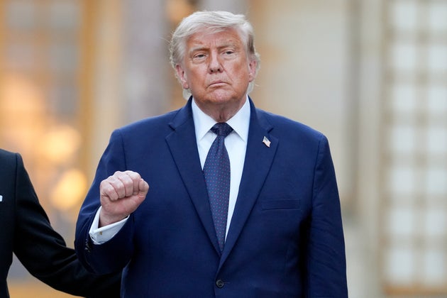 US President Donald Trump arrives for a gala dinner at the Versailles Palace in Versailles, France, on Wednesday, June 17, 2026. The dinner was preceded by a tour of the exhibition 