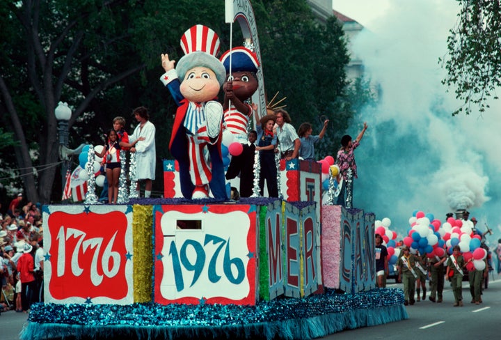 A float in a local bicentennial parade.