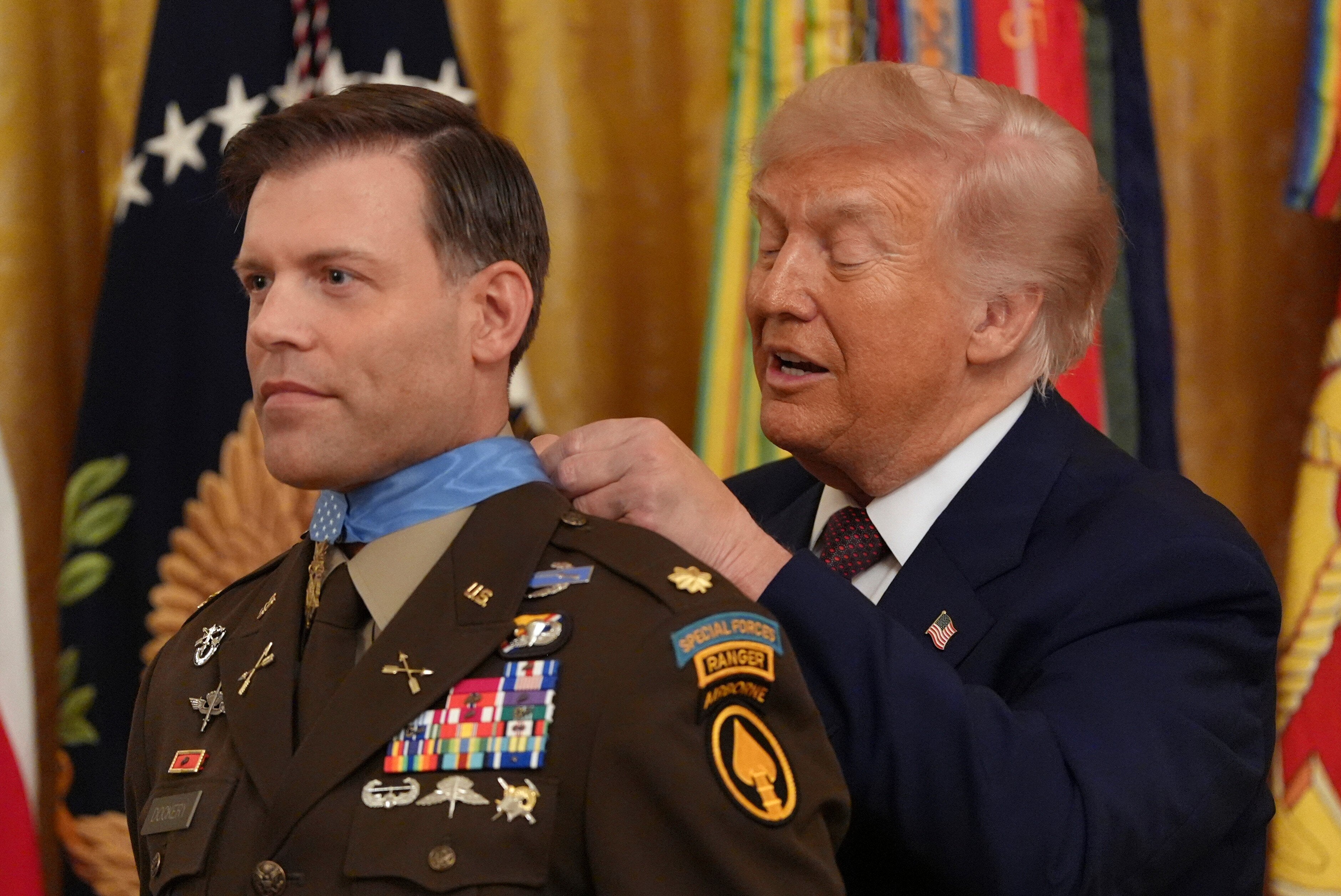 Trump Struggles To Drape US Medal Of Honour On Serviceman — And The Critics Eat Him Alive