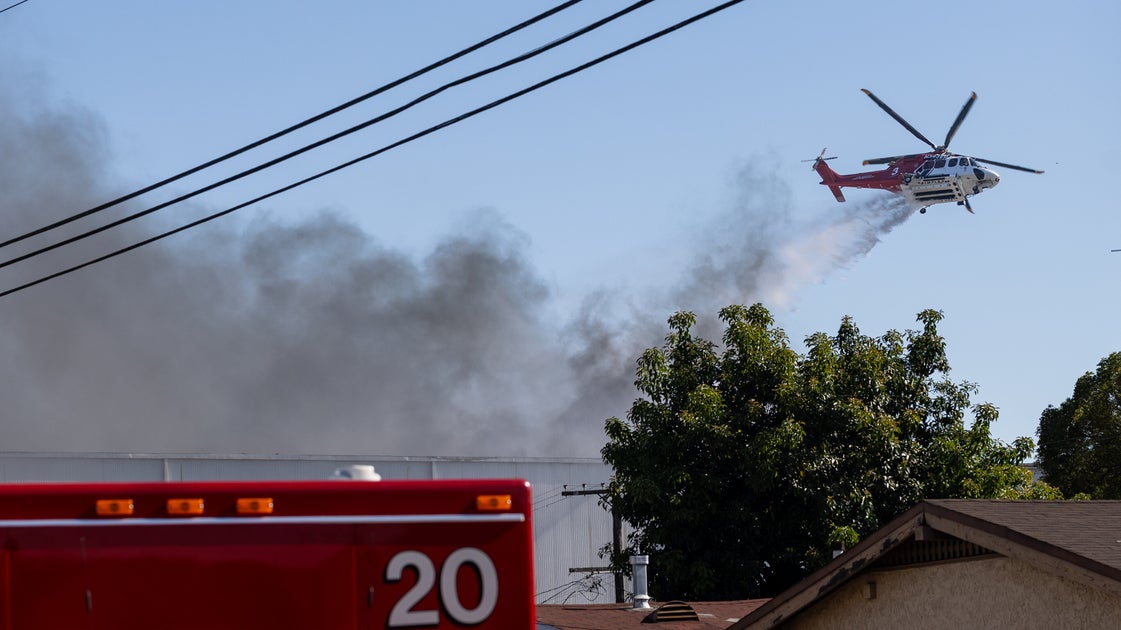 Los Angeles Mayor Declares Emergency As Warehouse Fire Spreads Smoke Across Region
