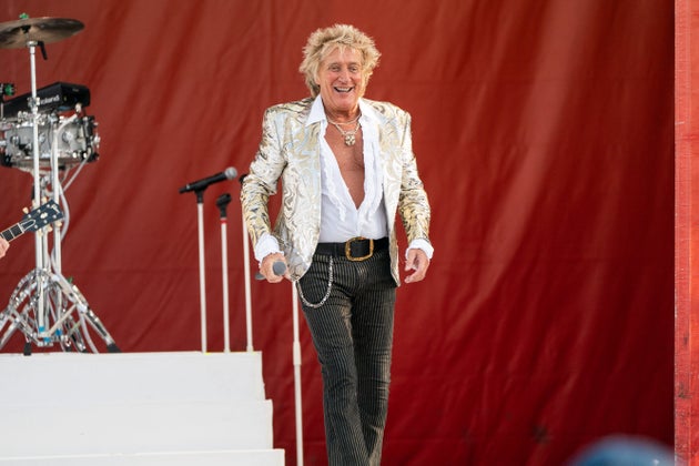 Sir Rod Stewart on stage in New Orleans earlier this year