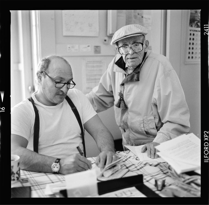 Michael and Volf at home, 1997.