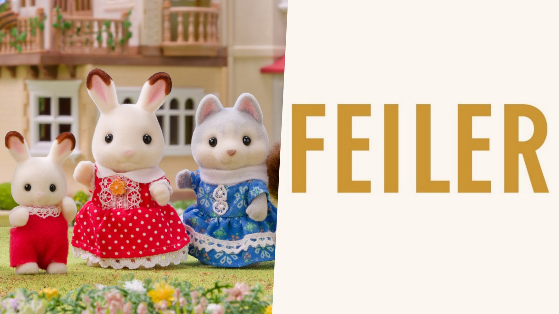 FEILER シルバニアファミリー ポーチ ペールブルー フェイラー 