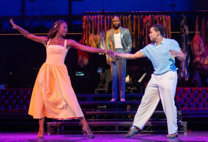 Brady (center, with co-stars Rachel Webb and Alaman Diadhiou) says he'd commit to a future iteration of “La Cage aux Folles” in “a heartbeat.” 
