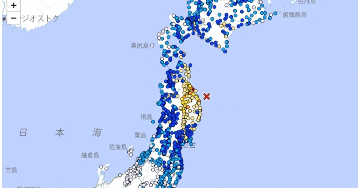 【速報】青森で震度6強の地震。震度4以上の地域一覧（6月25日午前7時30分）