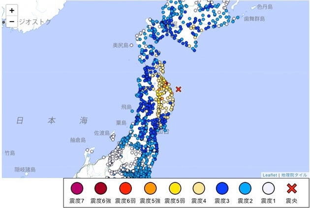 気象庁が発表した地震詳細