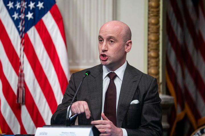 Stephen Miller pictured on May 26 in the White House.