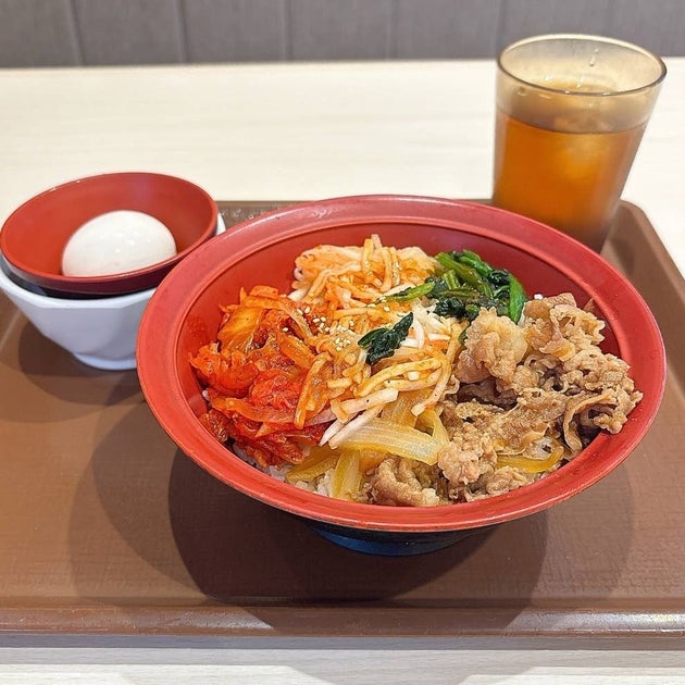 すき家「おんたまビビンバ牛丼」