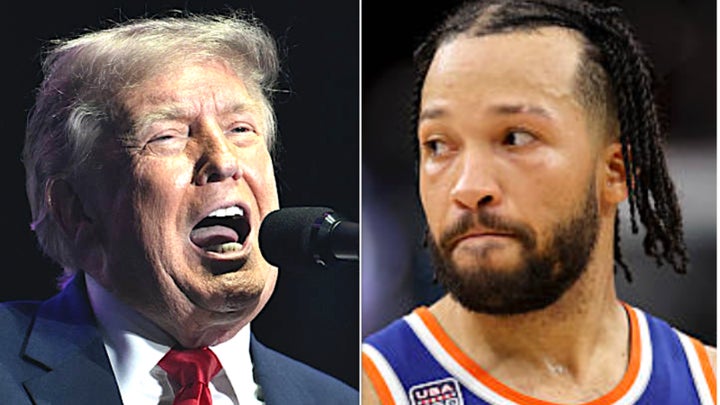 Jalen Brunson, right, made it clear that the players have yet to commit to visiting the White House.