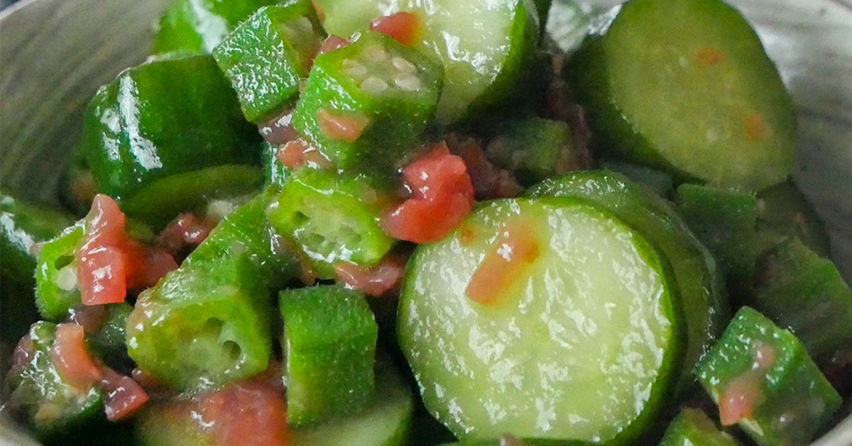 【きゅうりとオクラはこう食べて】夏はこればっかり作っちゃう！きゅうりとオクラの梅和えレシピ
