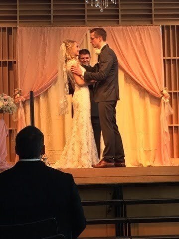 The author and Chelsea on their wedding day at The Commons in Columbus, Indiana.