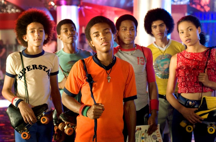 Khleo Thomas, Marcus T. Paulk, Bow Wow, Brandon T. Jackson, Rick Gonzalez and Jurnee Smollett in "Roll Bounce."