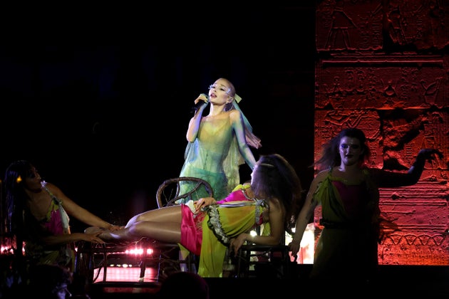 Ariana Grande performing at the Met Ball in 2024