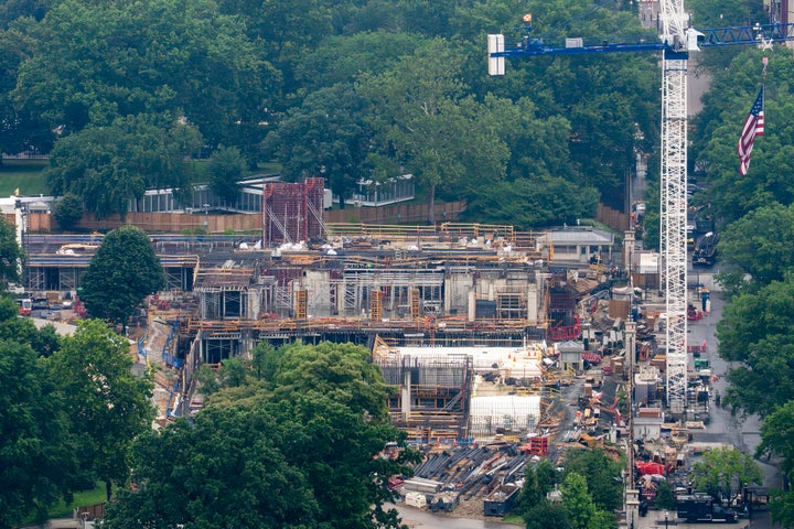 Construction of the new White House ballroom continues on June 28, 2026 in Washington, DC.