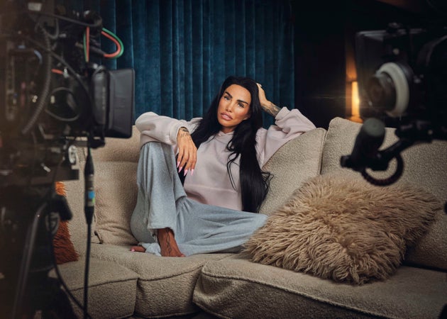 Katie Price on the set of her new documentary series Nothing To Hide, created by Louis Theroux's production company Mindhouse