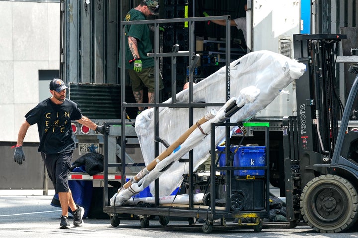 Trucks have been unloading mysterious pieces of equipment outside Madison Square Garden for the last few days