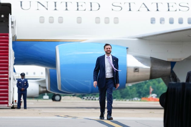 Vice President JD Vance arrives to speak at an event marking 250 years of the American military on Wednesday at Naval Air Station Oceana in Virginia Beach, Virginia.