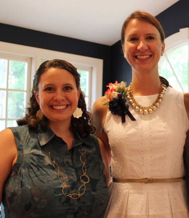 Chrissy (left) hosted the author’s bridal shower in Winston-Salem, North Carolina, in August 2014.
