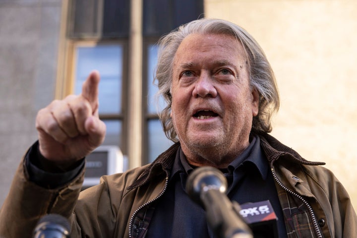 Steve Bannon, here in November 2024, is calling the rising movement of left-wing populists and progressives savvy but dangerous in a new interview with Politico.