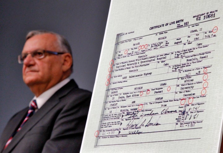 Trump launched his GOP political career by questioning whether former President Barack Obama (whose birth certificate is pictured above) was born in the United States.