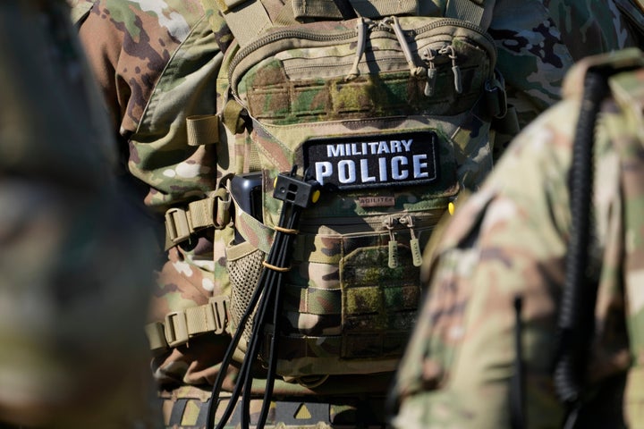 Members from the National Guard working as part of the Memphis Safe Task Force conduct a community safety patrol at Tom Lee Park, Oct. 12, 2025, in Memphis, Tenn.