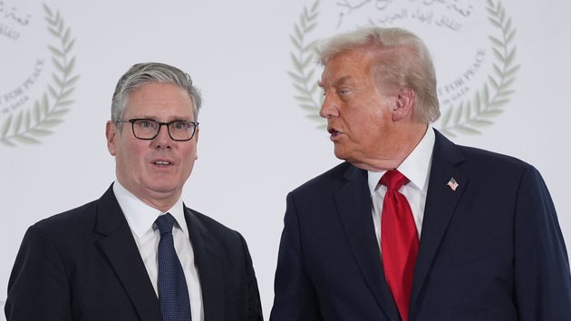 President Donald Trump greets Britain's Prime Minister Keir Starmer in October, 2025