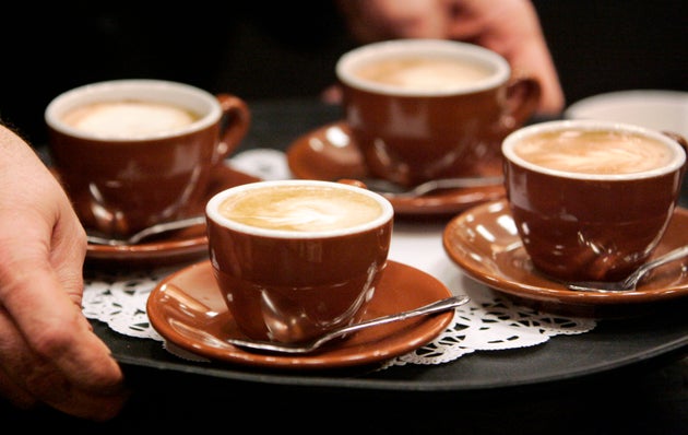 Cappuccino has an espresso base and, according to Esquires coffee, is made from equal parts coffee, milk and foam. 