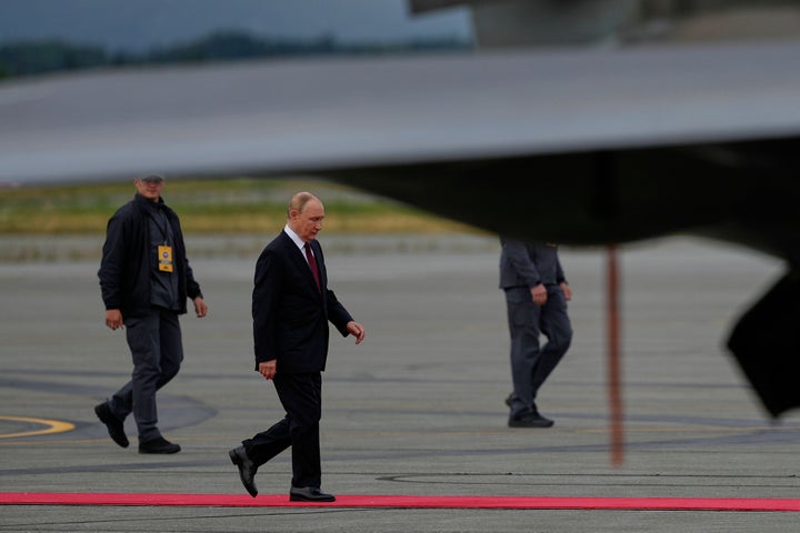 Russia's President Vladimir Putin received a red-carpet welcome for his summit with President Donald Trump on Aug. 15, 2025, at Joint Base Elmendorf-Richardson, Alaska.