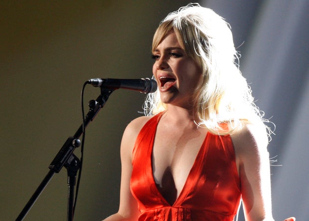 Duffy on stage at the 2009 Brit Awards