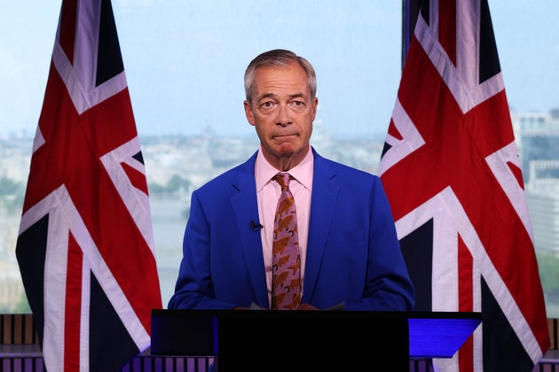 Reform UK Leader Nigel Farage announces his resignation as a member of parliament while giving a statement on his 
