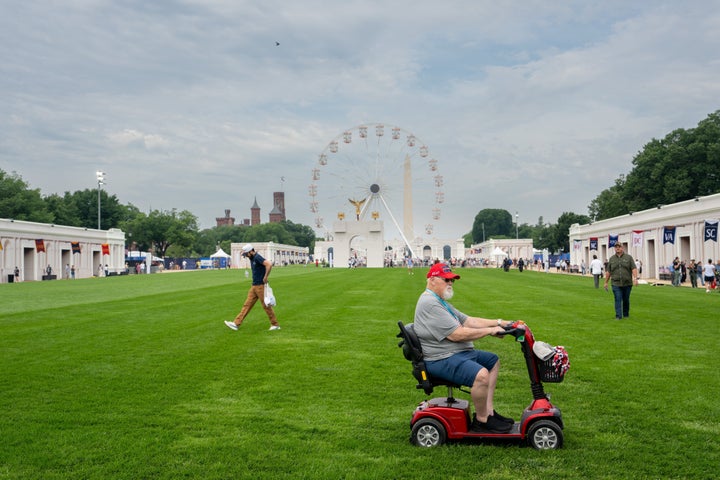 Visitors inspect the exhibitions at the Great American State Fair on June 26 in Washington, D.C.