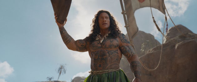 Dwayne Johnson reacts to memes about Maui’s Moana wig at film’s premiere