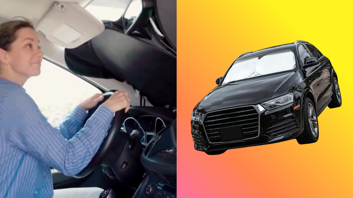 This $12 Windshield Sunshade 'Has Kept My Minivan The Coolest It Has Ever Been' In A 'Record Heat Wave'
