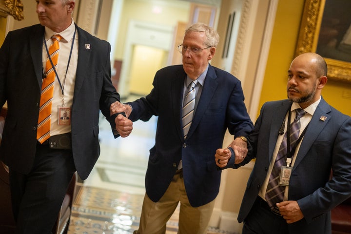 Sen. Mitch McConnell at the U.S. Capitol as the Senate votes on amendments to a reconciliation package on June 4, 2026.