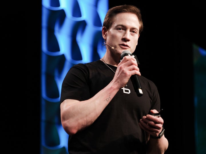 Bryan Johnson, a pro-Trump entrepreneur, speaks during a 2025 South By Southwest presentation.