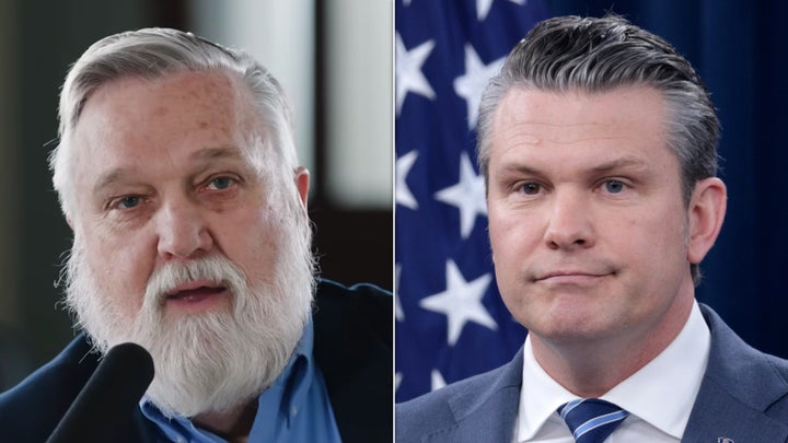 Doug Wilson (left) has a documented relationship with Defense Secretary Pete Hegseth, who even invited Wilson to give a sermon at the Pentagon.