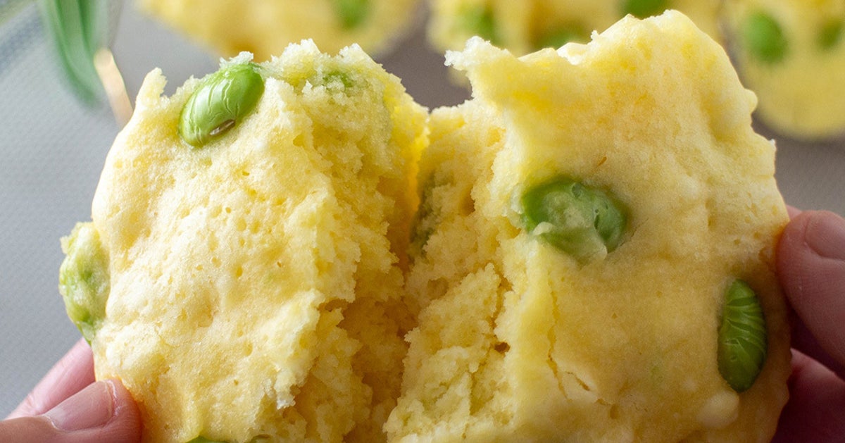 【枝豆と豆腐があったら、コレにして】暑い夏はレンジで完結！材料を混ぜてチンのお手軽蒸しパン