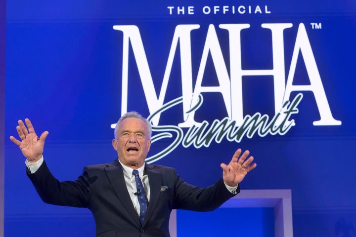 FILE - Health and Human Services Secretary Robert F. Kennedy, Jr., arrives on stage at the inaugural Make America Healthy Again summit, Nov. 12, 2025, in Washington. (AP Photo/Rod Lamkey, Jr., File)