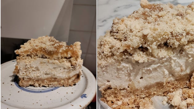 Apple crumble cheesecake