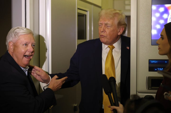 Lindsey Graham eventually became close friends with President Donald Trump, as seen in this January 2026 file photo about Air Force One.
