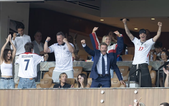 Victoria wasn't quite as jubilant as the rest of her family on Saturday night