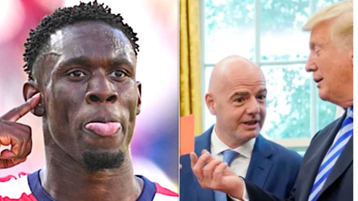 Folarin Balogun, pictured with Gianni Infantino and Donald Trump, left, was reinstated by just 1 FIFA official unilaterally, according to a report.