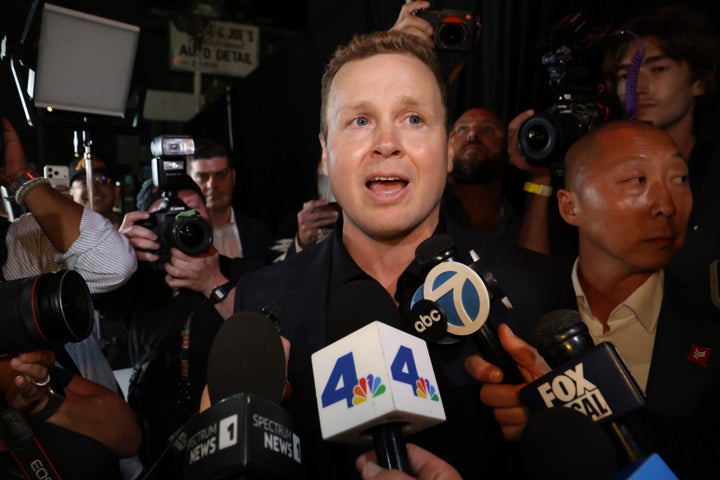 Then-mayoral candidate Spencer Pratt speaks with the media June 2 in Los Angeles. 