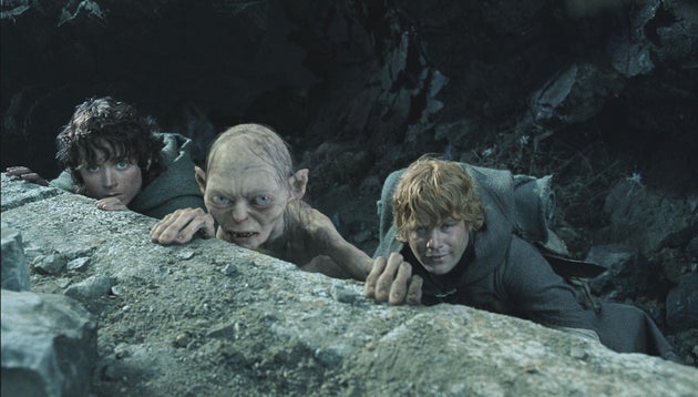 Elijah Wood and Sean Astin In The Lord Of The Rings: The Return Of The King, with Andy Serkis' character Gollum