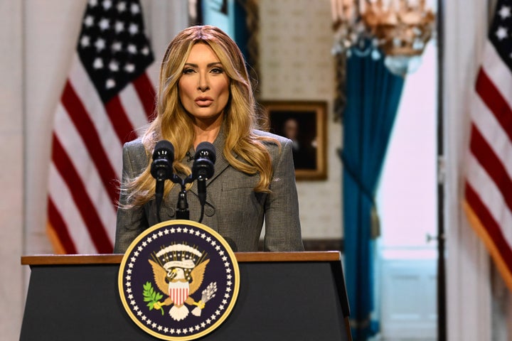 Laura Benanti as first lady Melania Trump on “The Late Show.”