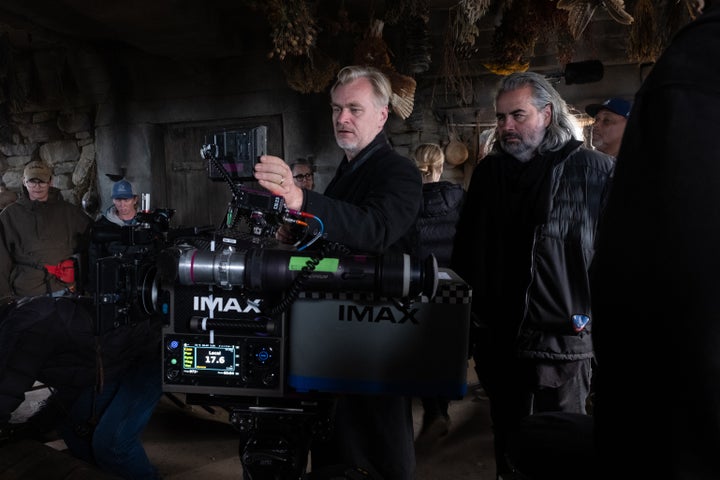 Director Christopher Nolan and cinematographer Hoyte van Hoytema on the set of The Odyssey