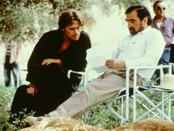Will Dafoe and Martin Scorsese on the set of The Last Temptation Of Christ in the late 80s